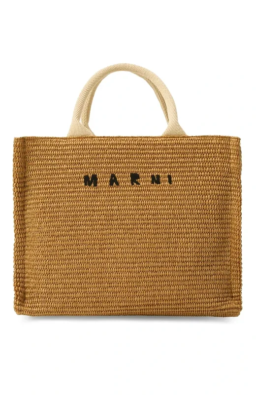 Сумки: Marni · коричневая соломенная сумка